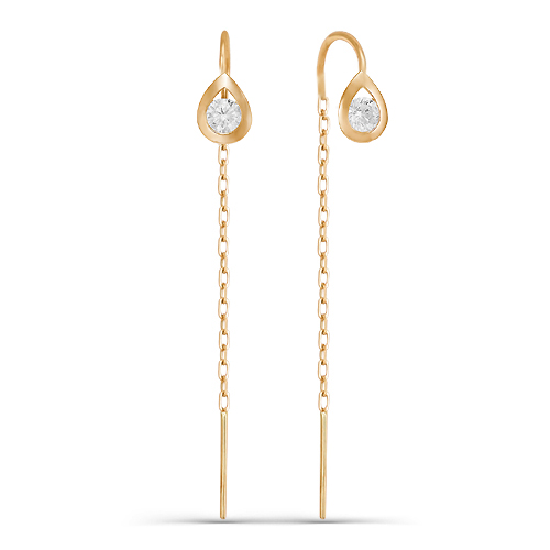 Продевки из золота с камнем Фианит фото, цены