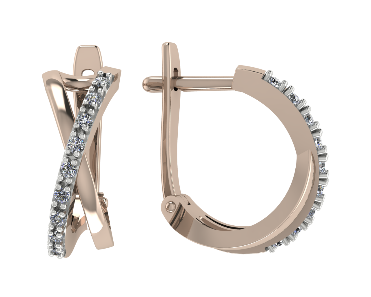 Серьги из золота с камнем Фианит фото, цены