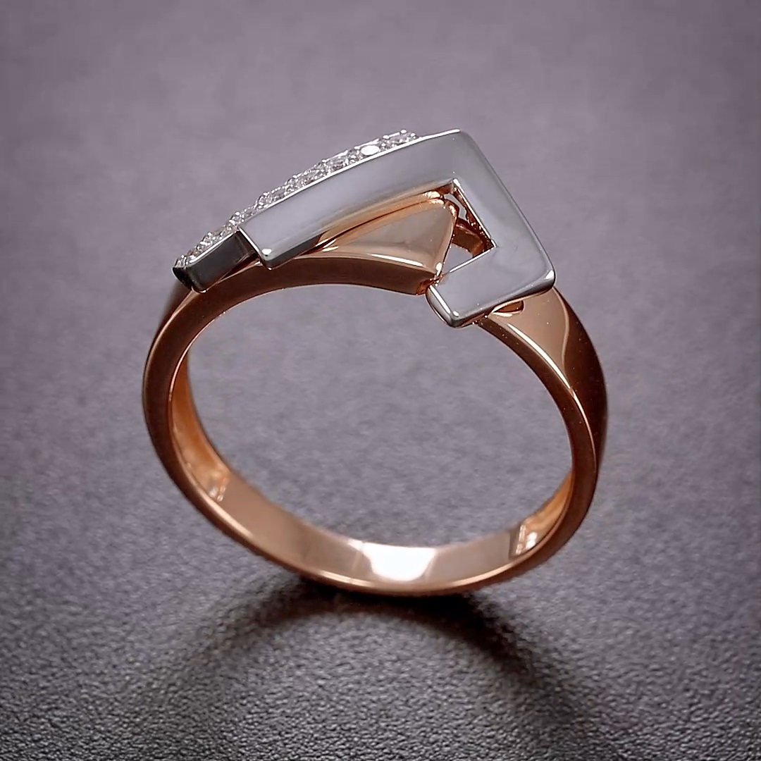 Кольцо из золота с камнем Фианит фото, цены