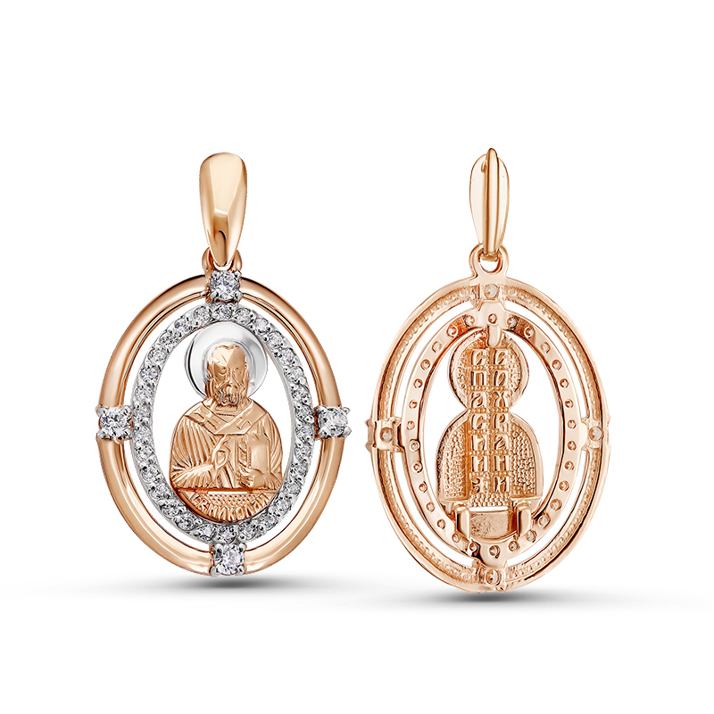 Икона из золота с камнем Фианит фото, цены