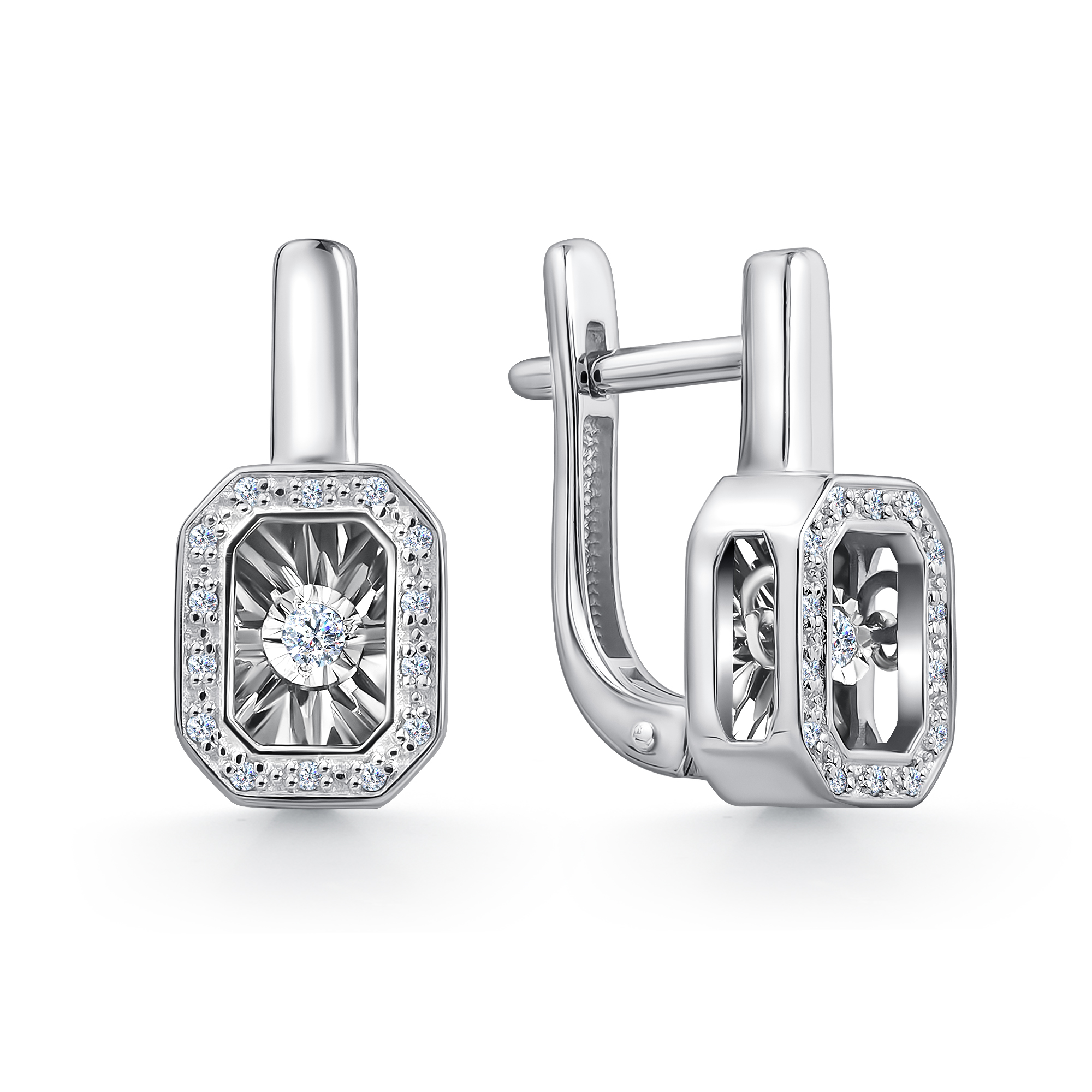 Серьги из золота с камнем Бриллиант,  фото, цены