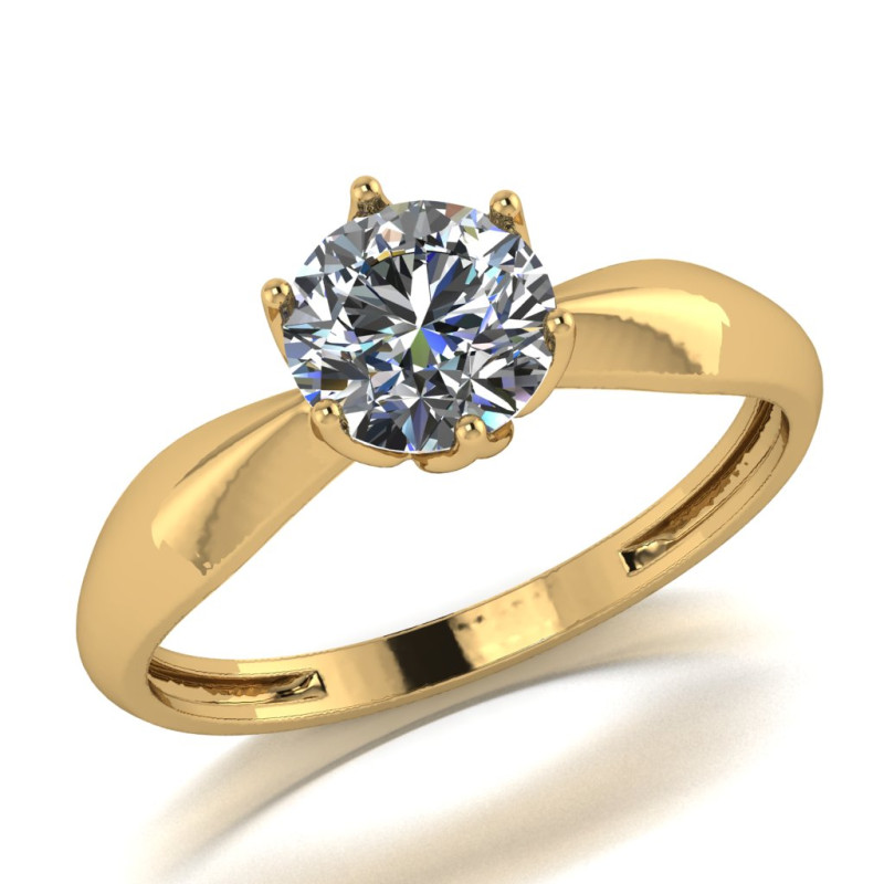 Кольцо из золота с камнем Фианит фото, цены