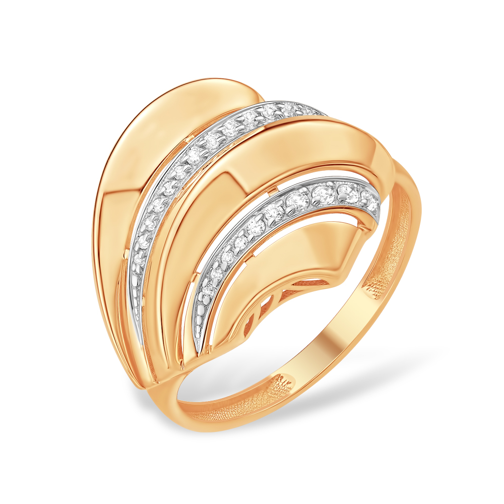 Кольцо из золота с камнем Фианит фото, цены