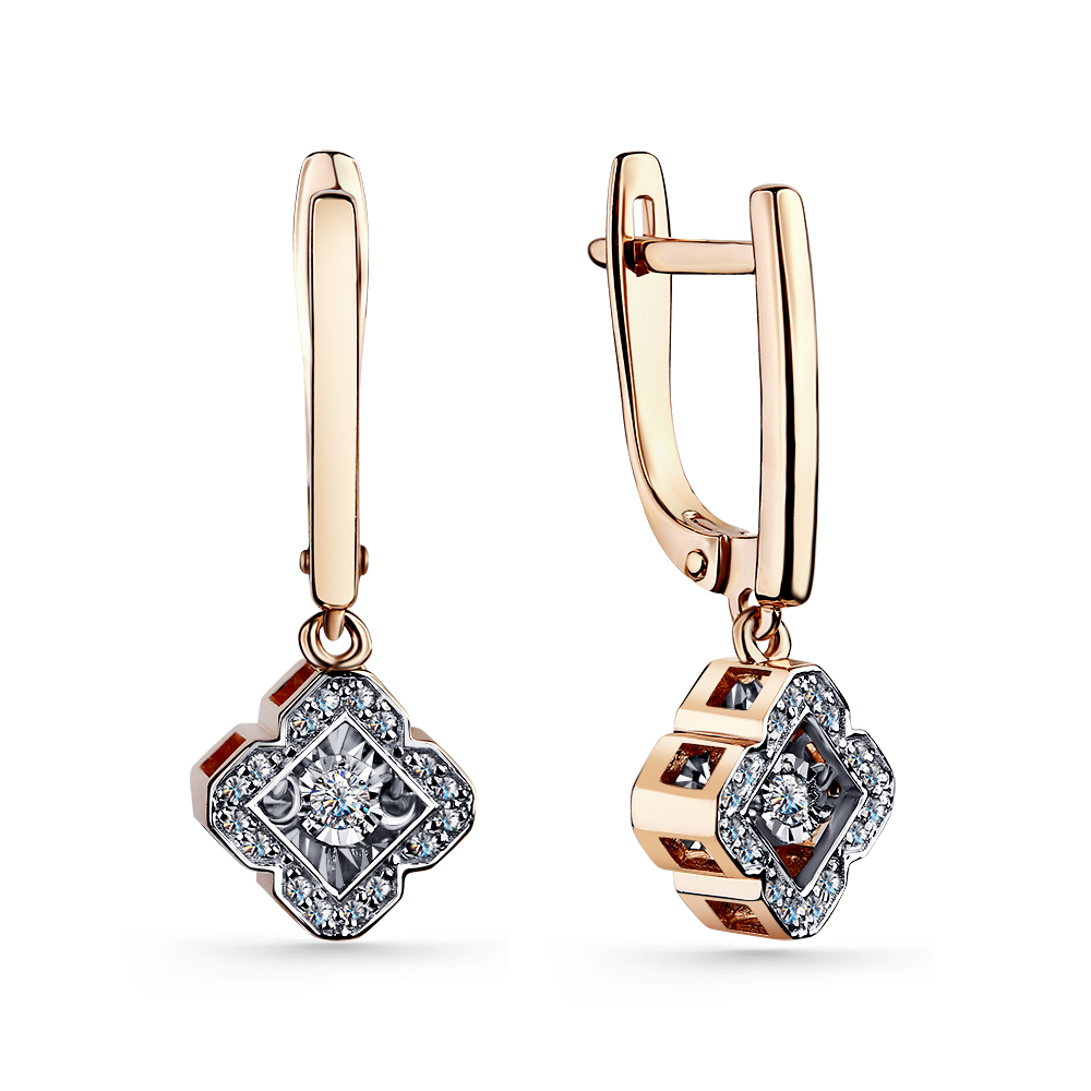 Серьги из золота с камнем Бриллиант,  фото, цены