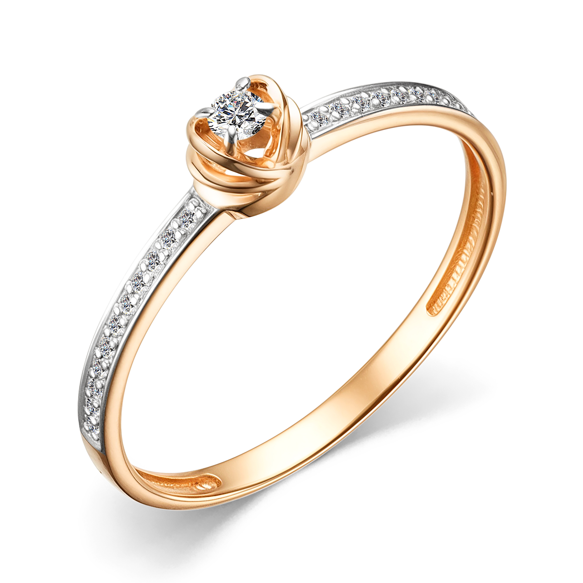 Кольцо из золота с камнем Бриллиант фото, цены