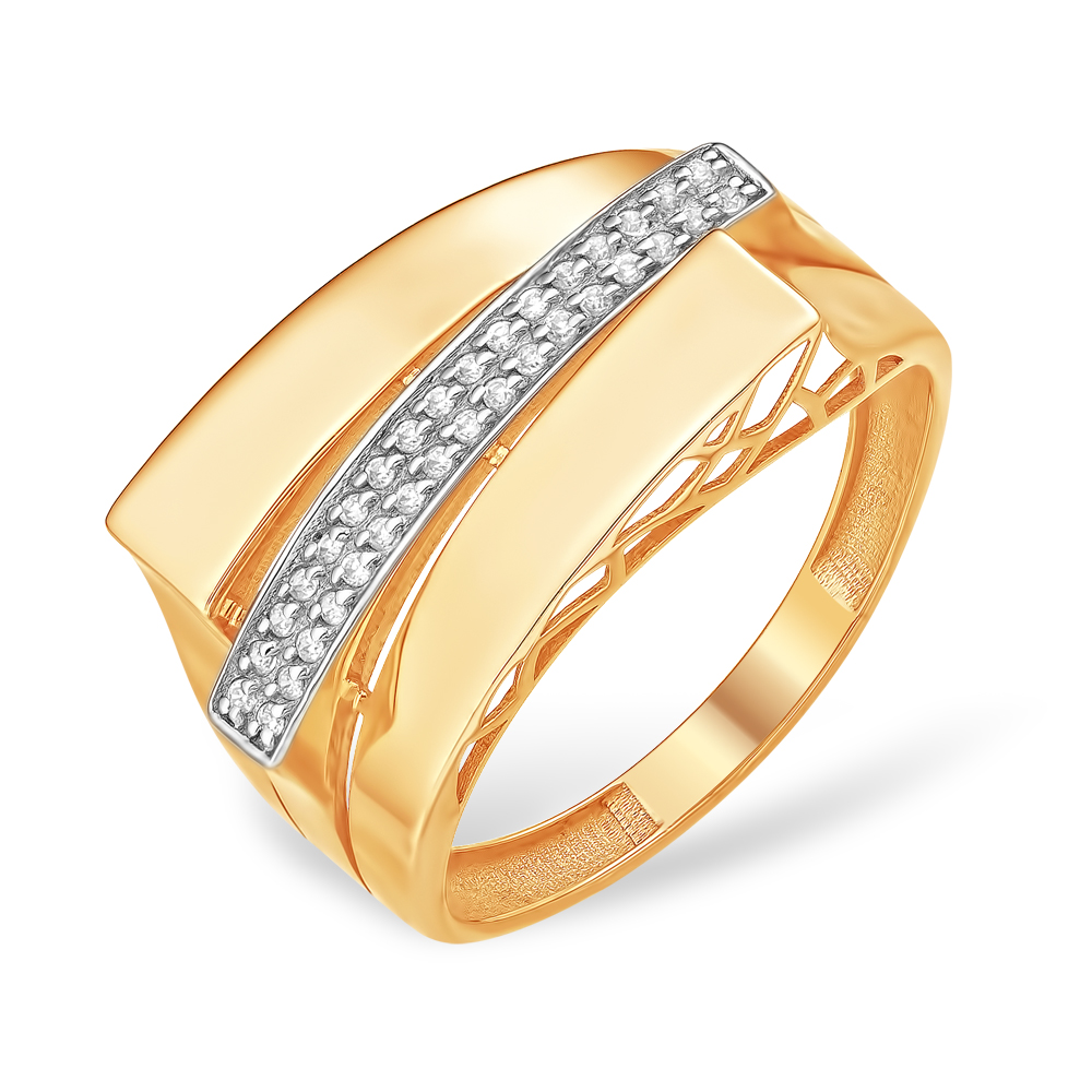 Кольцо из золота с камнем Фианит фото, цены