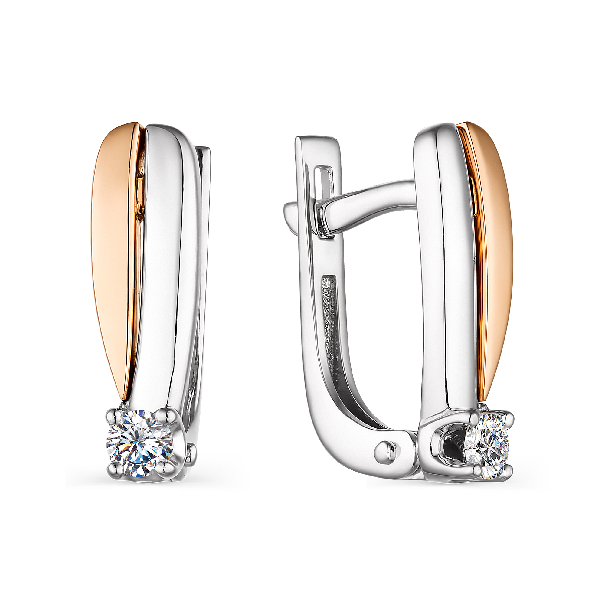 Серьги из золота с камнем Бриллиант фото, цены