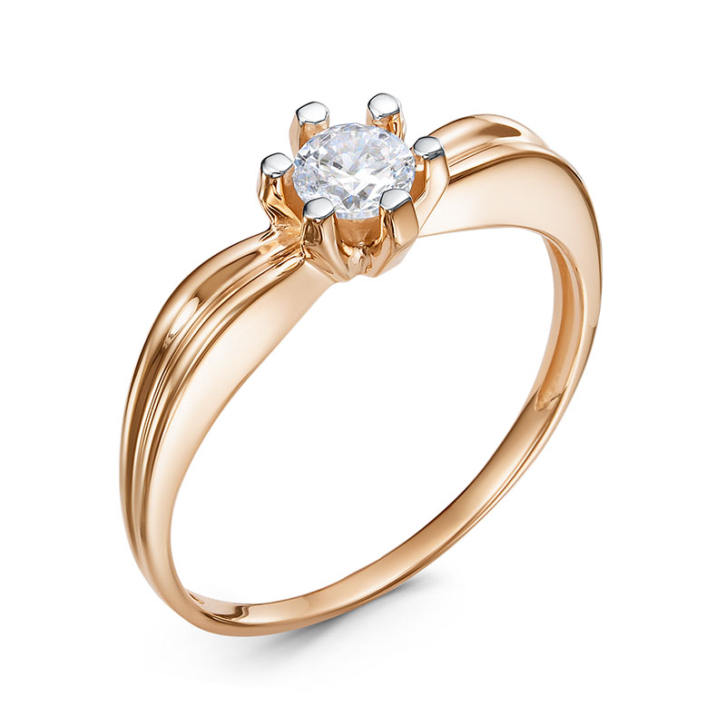 Кольцо из золота с камнем Фианит фото, цены