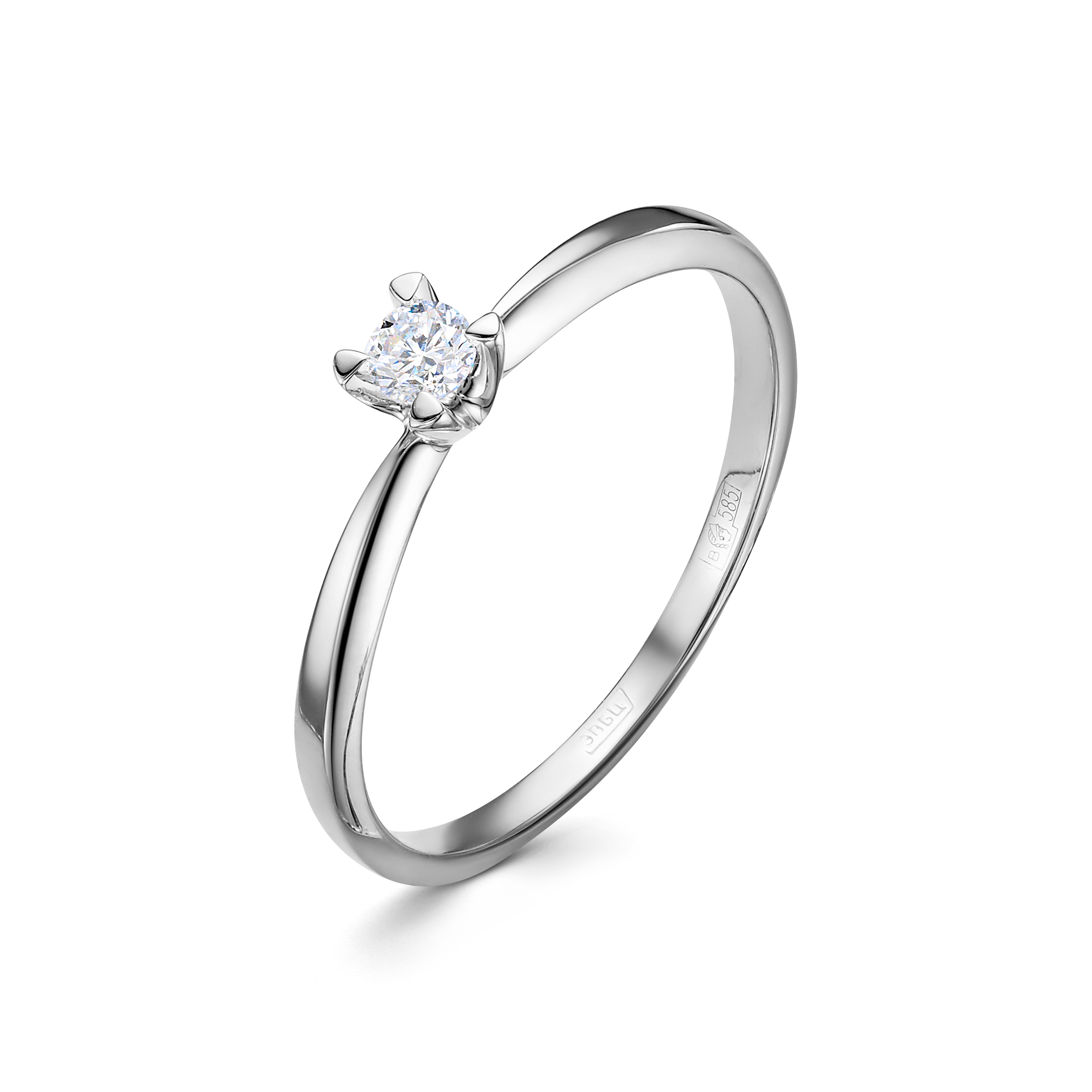 Кольцо из золота с камнем Бриллиант фото, цены