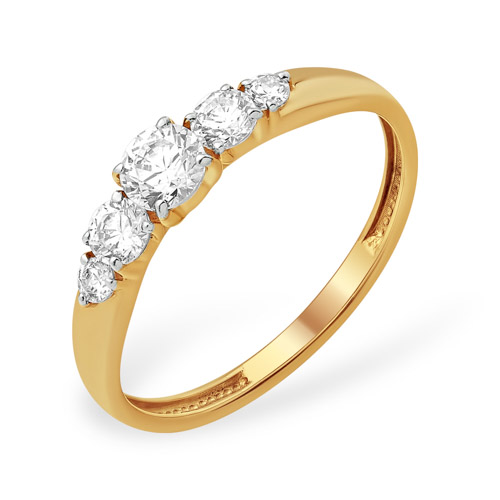 Кольцо из золота с камнем Фианит фото, цены