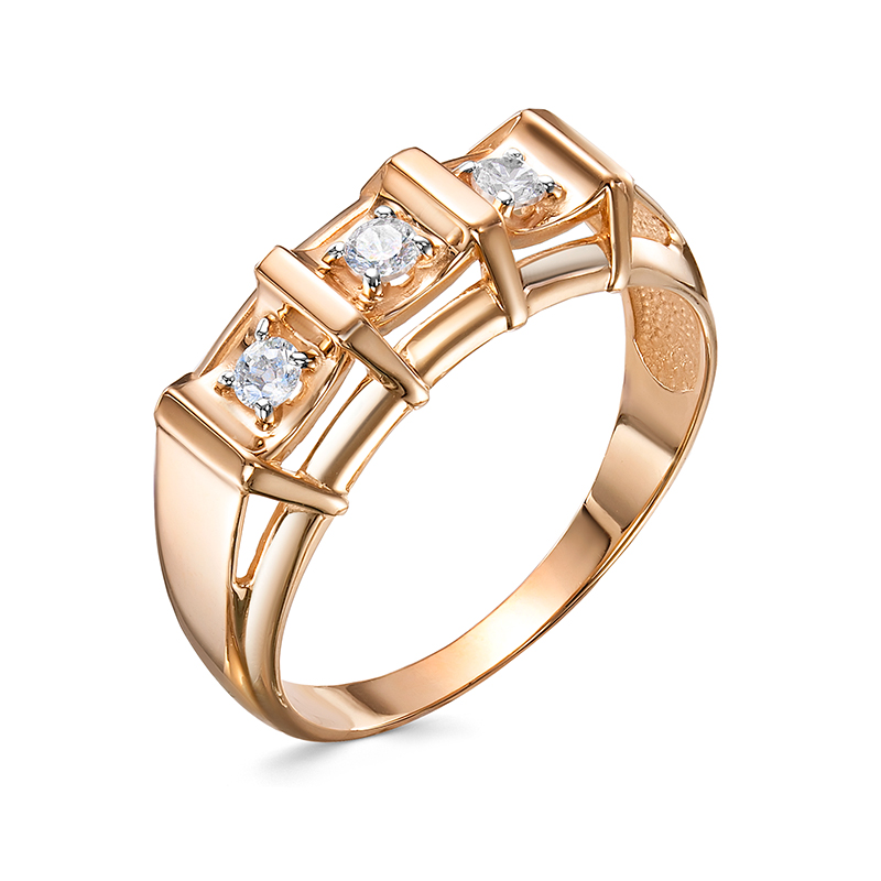 Кольцо из золота с камнем Фианит фото, цены