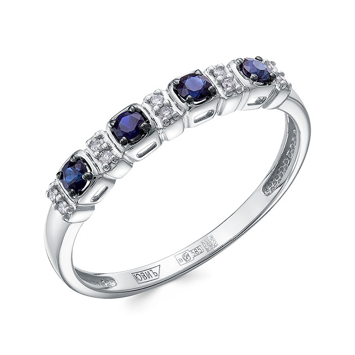 Кольцо из золота с камнем Бриллиант, Сапфир фото, цены