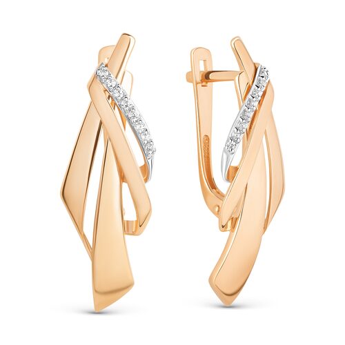 Серьги из золота с камнем Фианит фото, цены