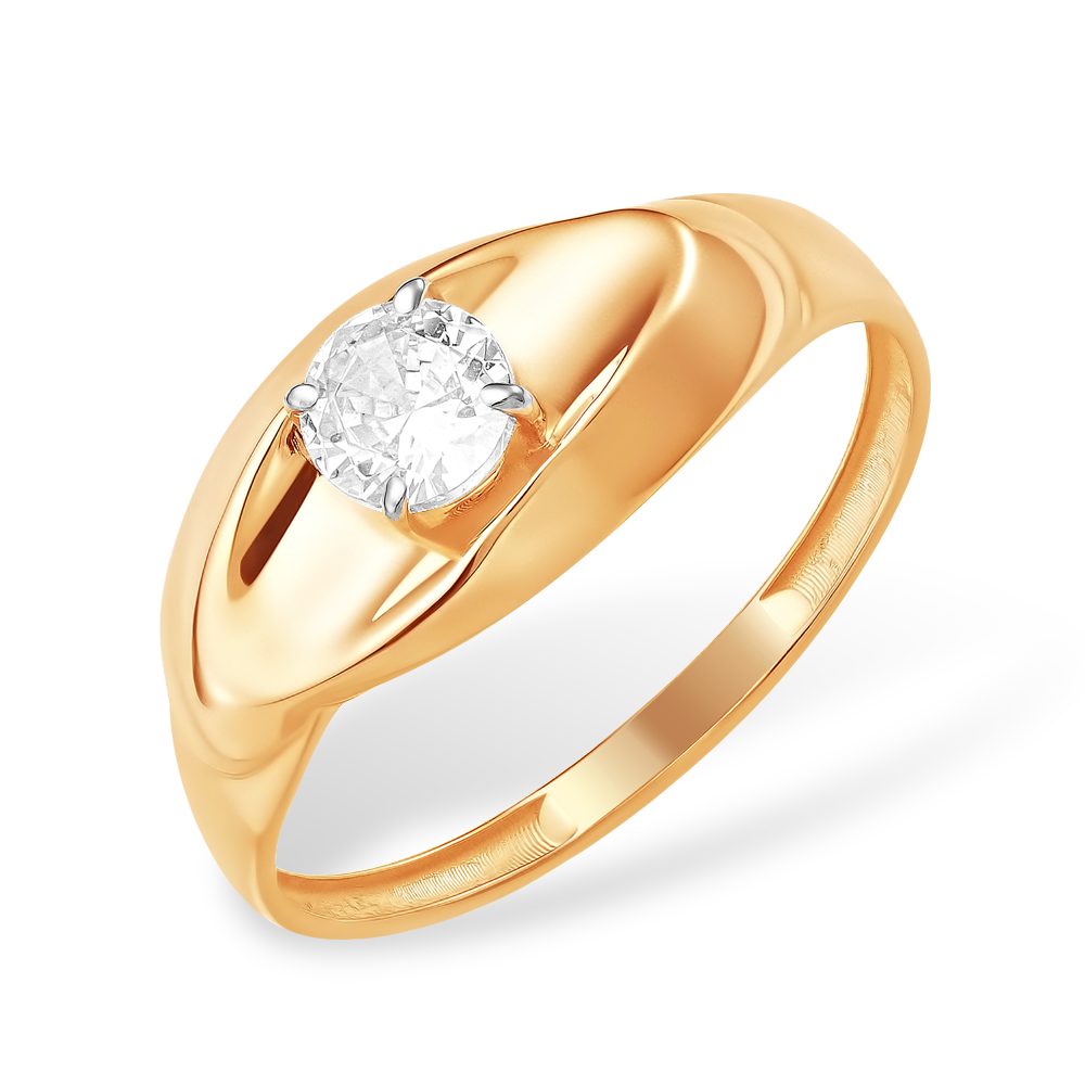 Кольцо из золота с камнем Фианит фото, цены