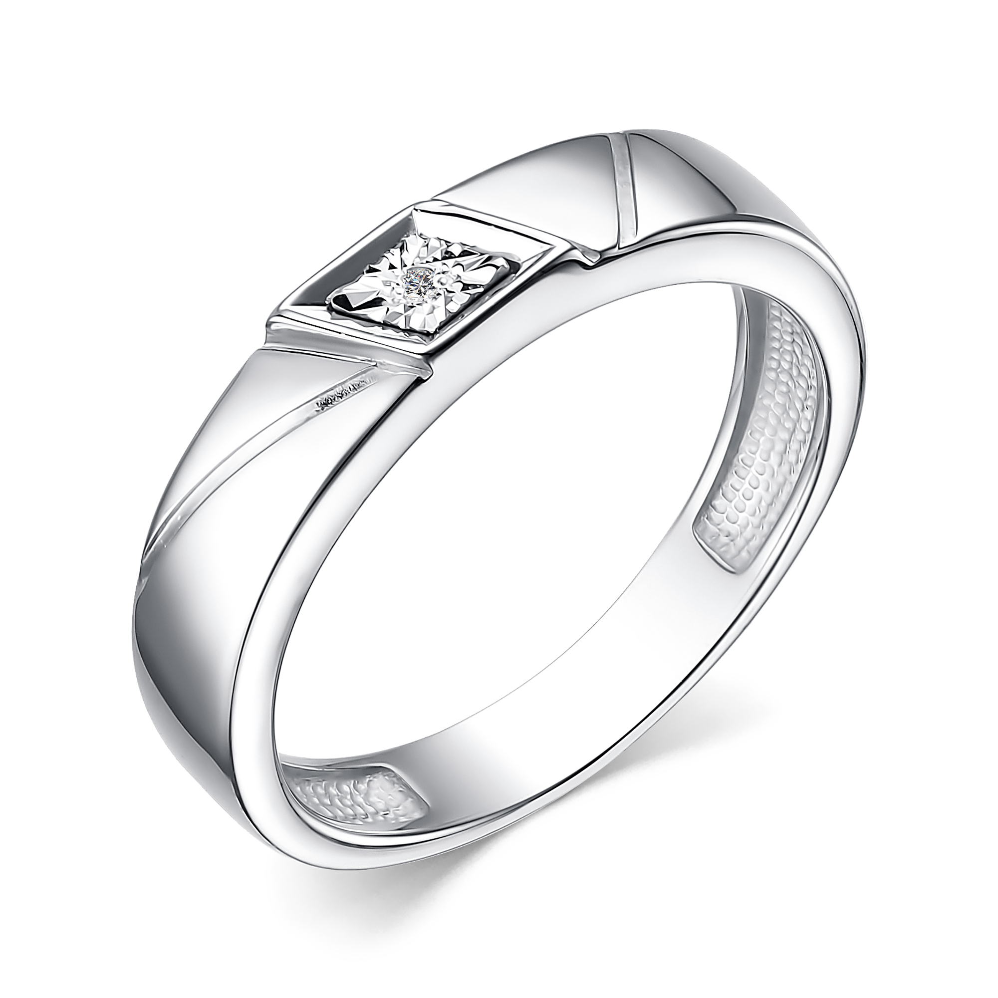 Кольцо из серебра с камнем Бриллиант фото, цены