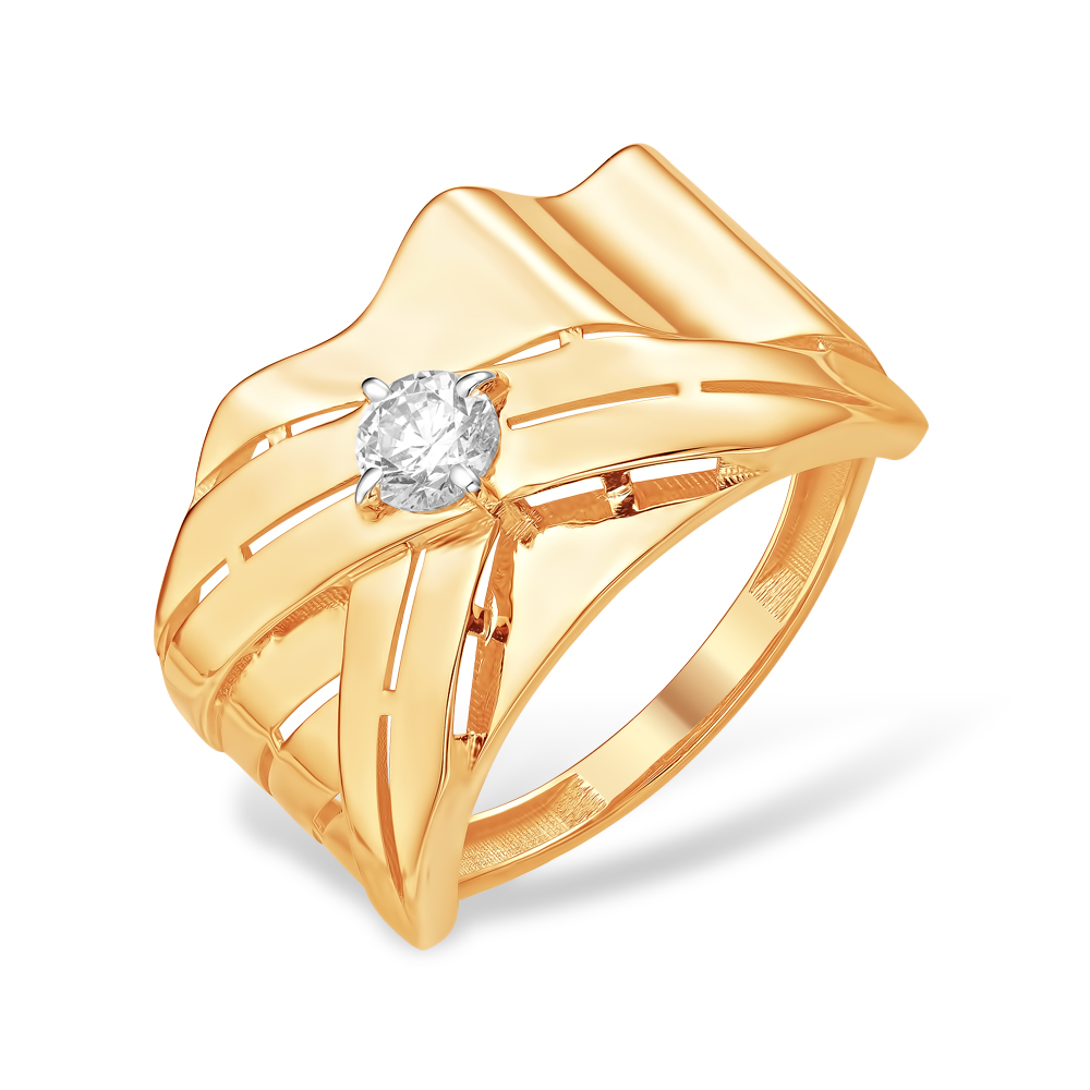 Кольцо из золота с камнем Фианит фото, цены