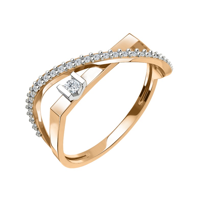 Кольцо из золота с камнем Фианит фото, цены