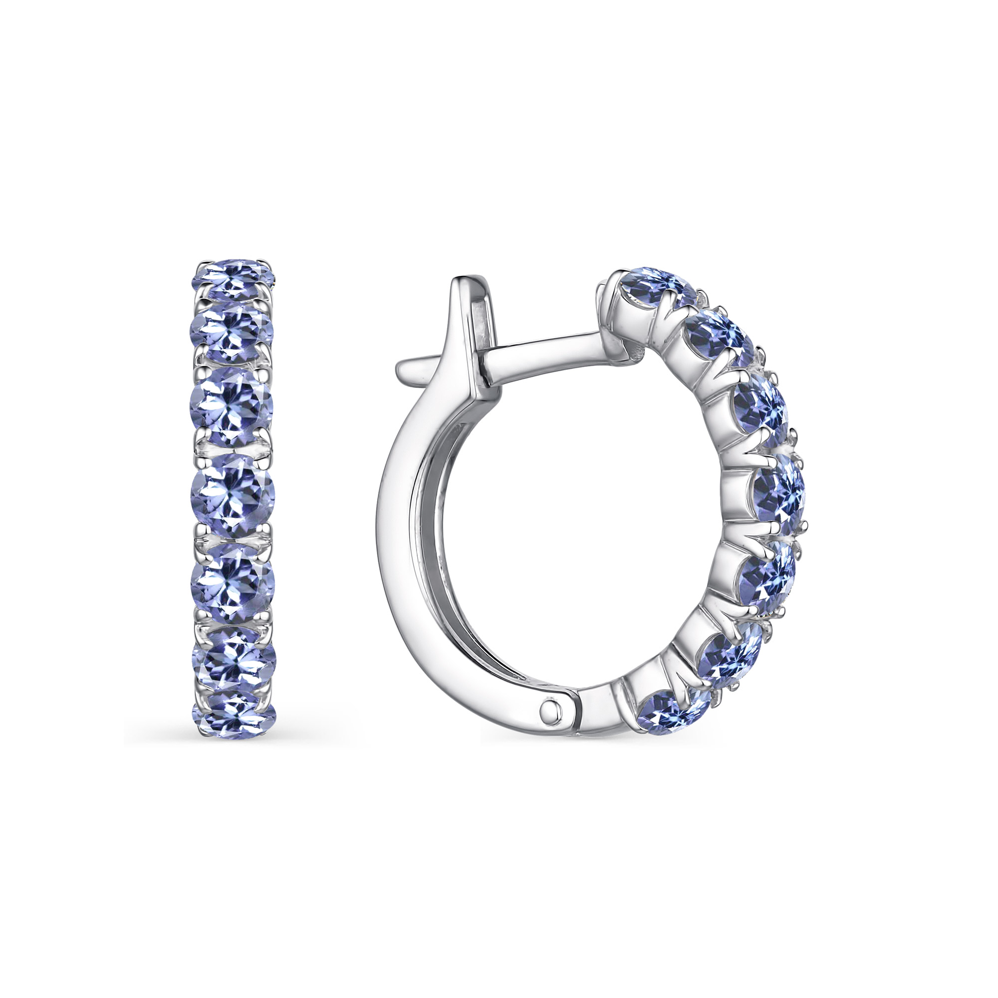 Серьги из серебра с камнем Кристалл фото, цены