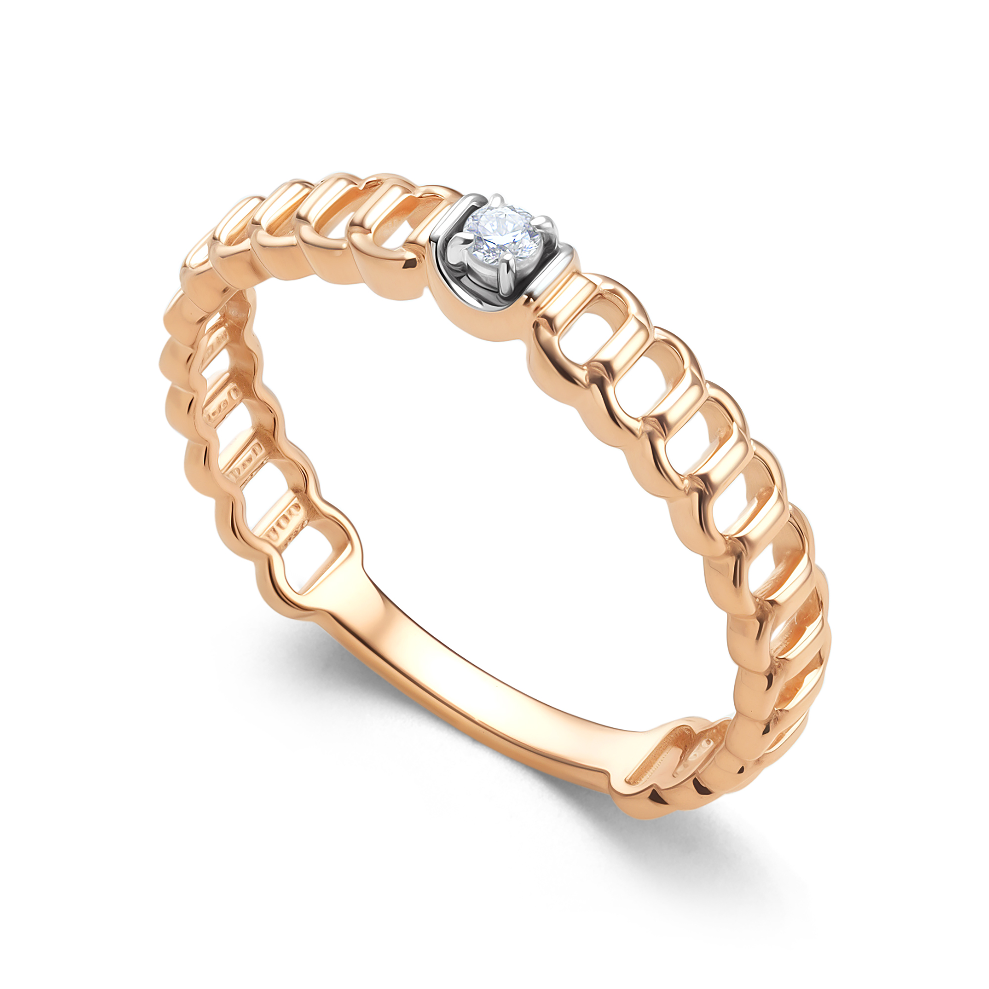 Кольцо из золота с камнем Бриллиант фото, цены