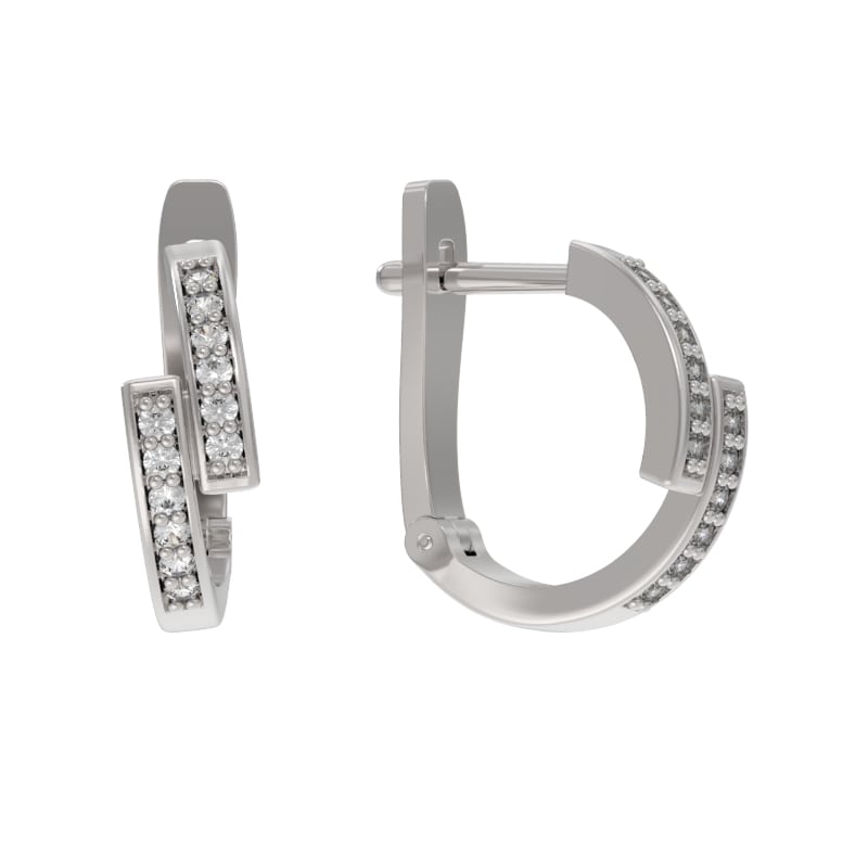 Серьги из серебра с камнем Фианит фото, цены