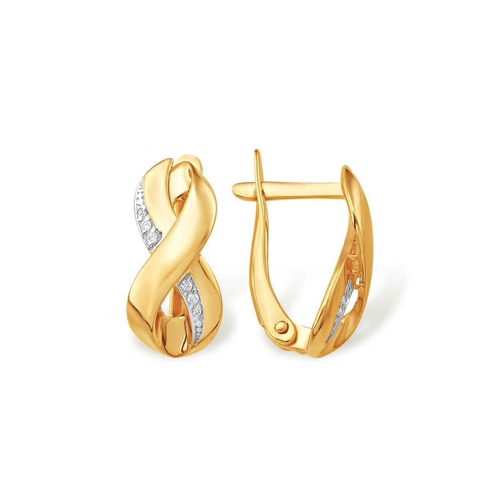 Серьги из золота с камнем Фианит фото, цены