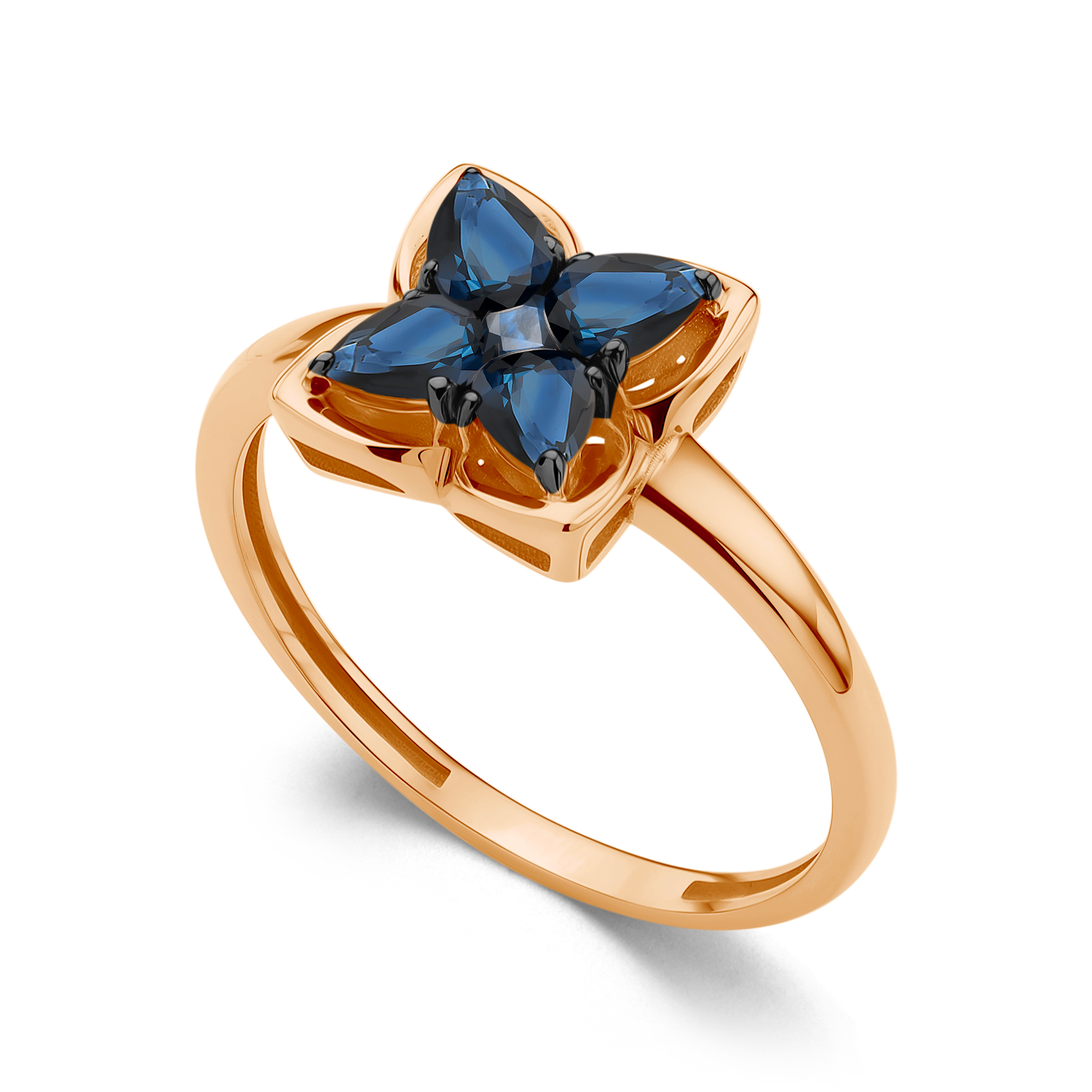 Кольцо из золота с камнем Сапфир фото, цены