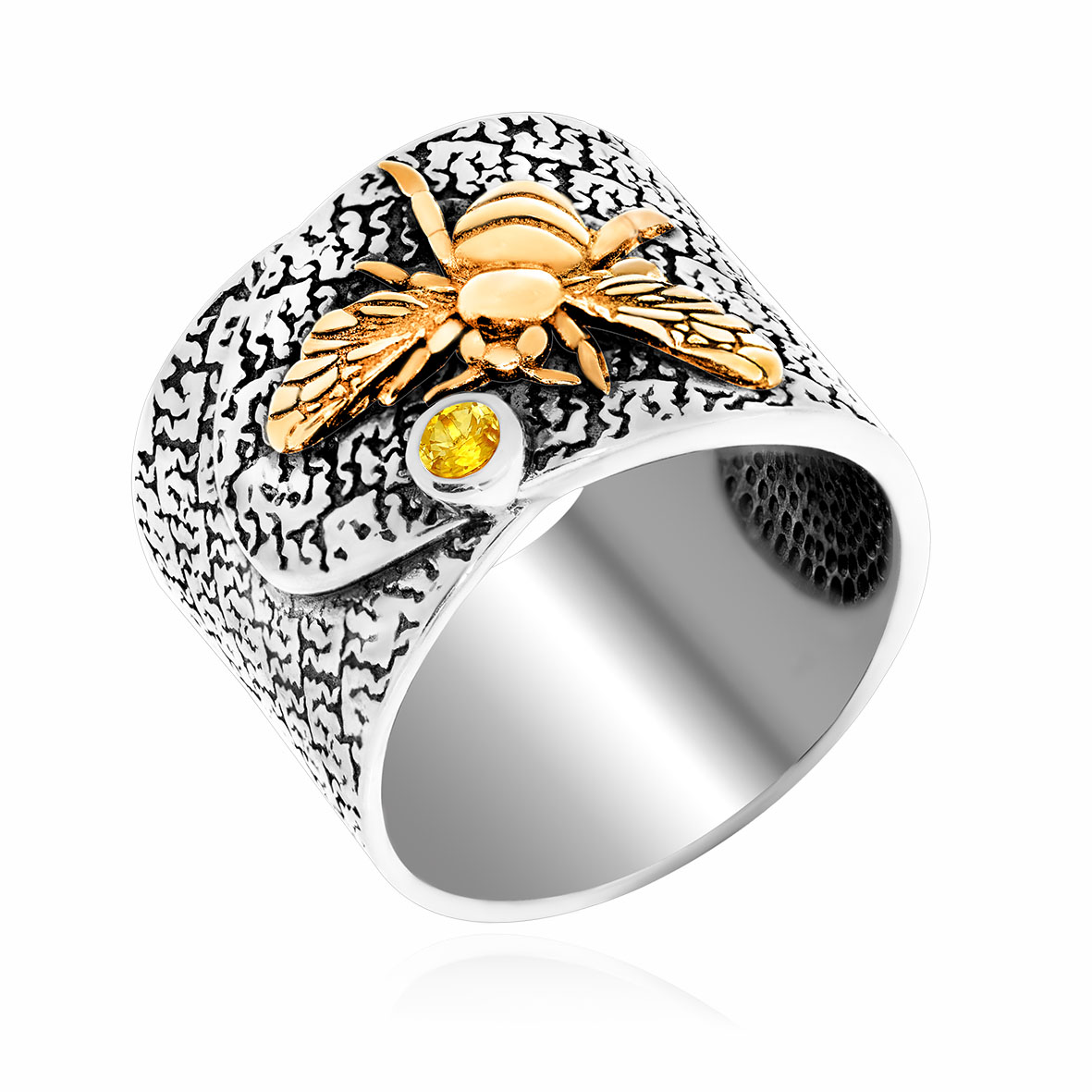 Кольцо из серебра с камнем Кварц фото, цены