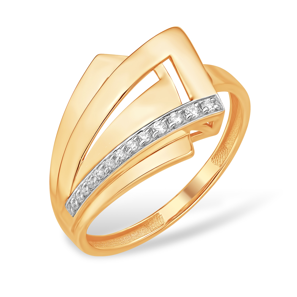 Кольцо из золота с камнем Фианит фото, цены