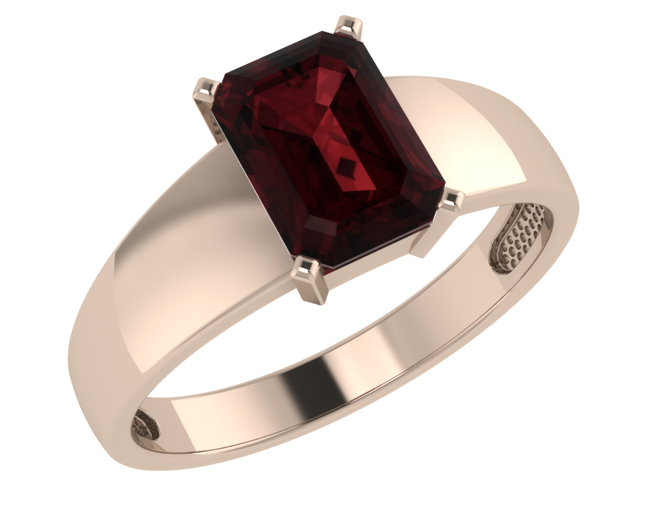 Кольцо из золота с камнем Гранат фото, цены
