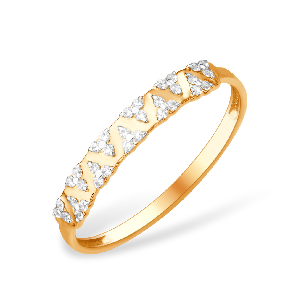 Кольцо из золота с камнем Фианит фото, цены