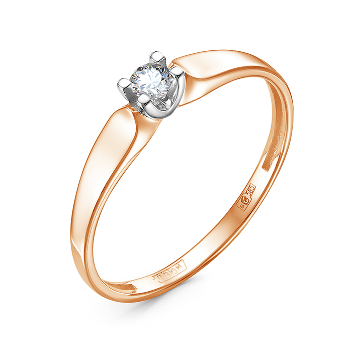 Кольцо из золота с камнем Бриллиант фото, цены