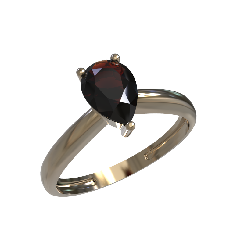 Кольцо из золота с камнем Гранат фото, цены