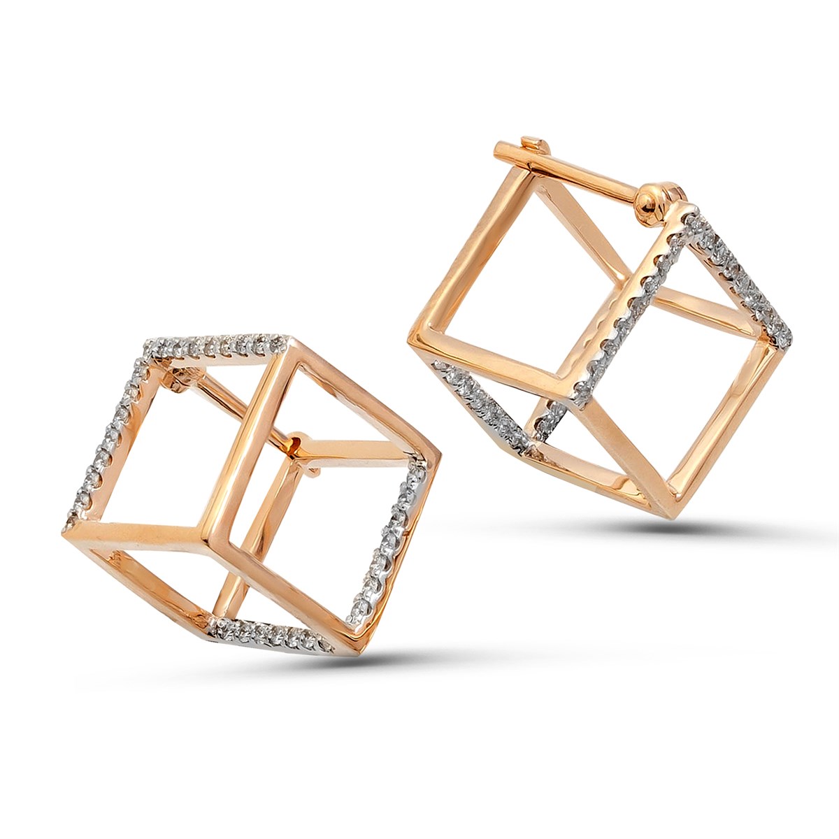 Пуссеты из золота с камнем Бриллиант фото, цены