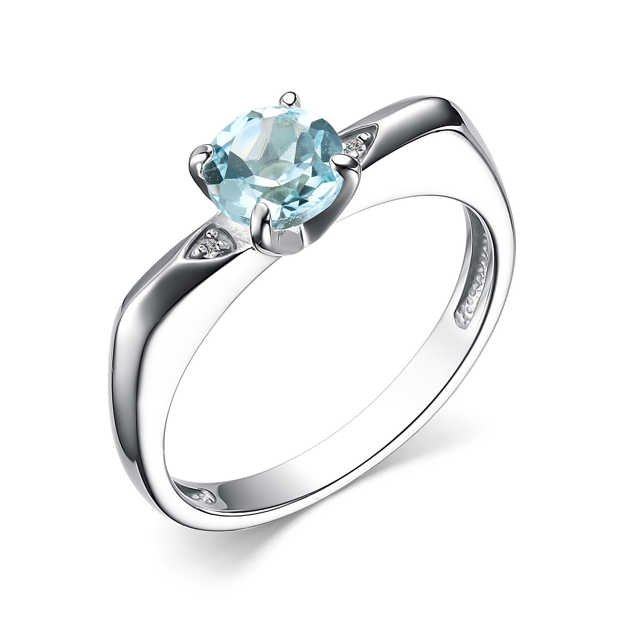 Кольцо из серебра с камнем Топаз, Бриллиант фото, цены