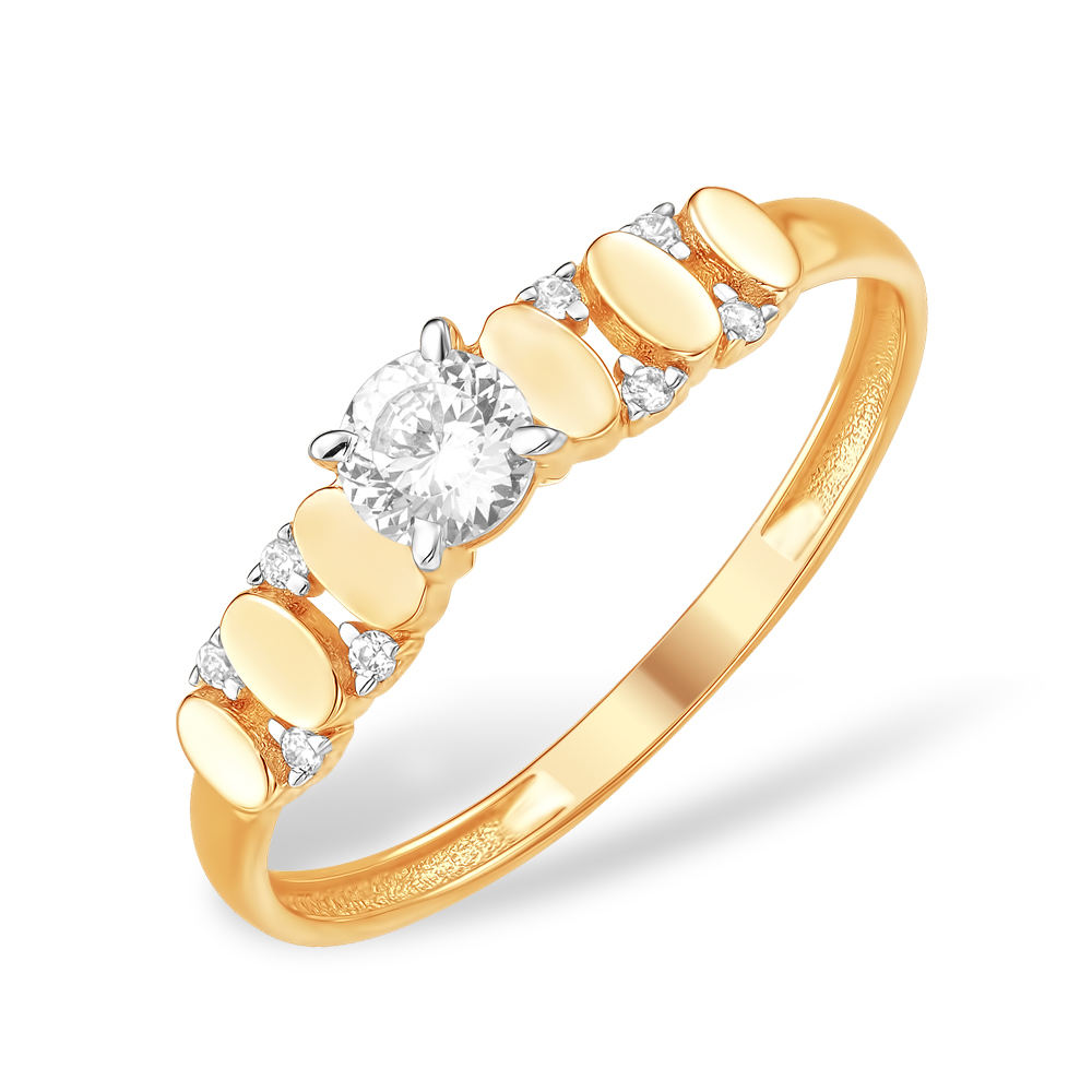 Кольцо из золота с камнем Фианит фото, цены