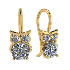 Серьги из золота с камнем Фианит фото, цены