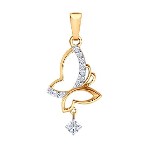 Подвеска из золота с камнем Фианит фото, цены