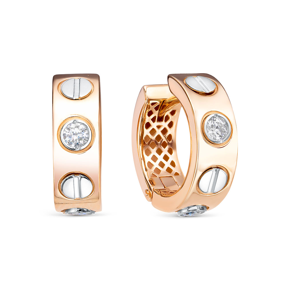 Серьги из золота с камнем Фианит фото, цены