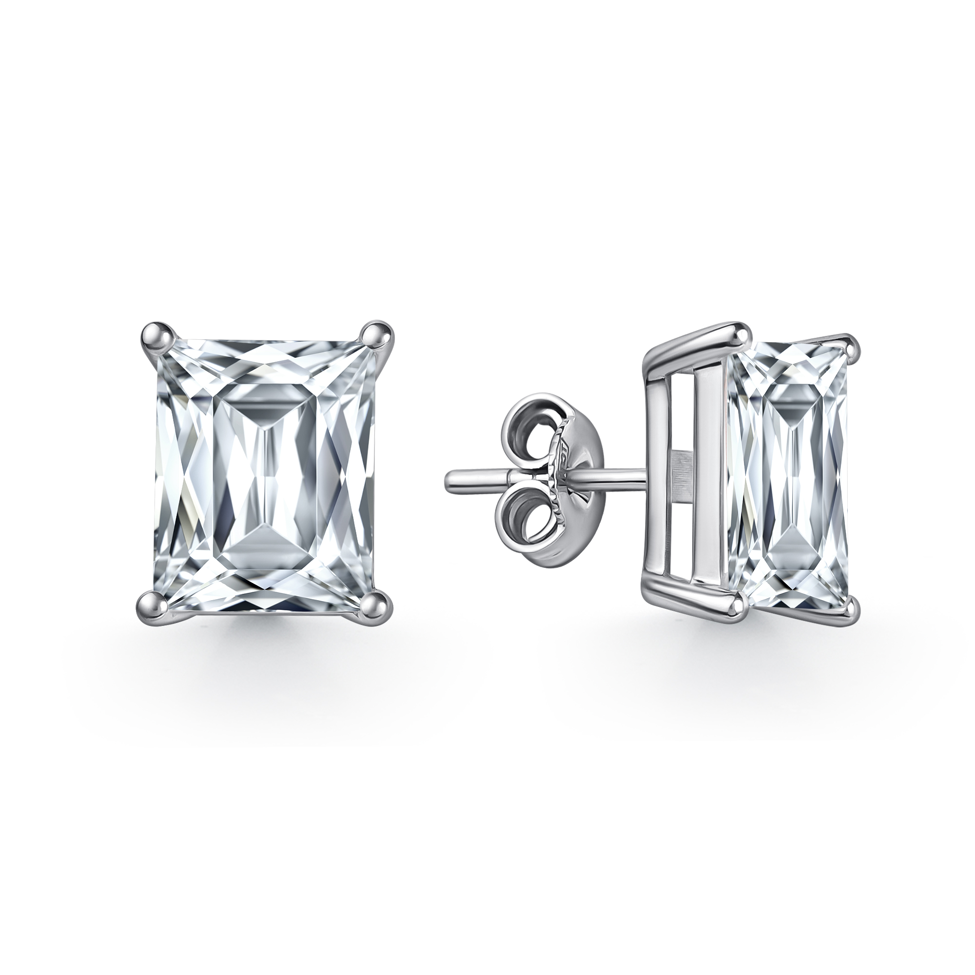 Серьги из серебра с камнем Фианит фото, цены