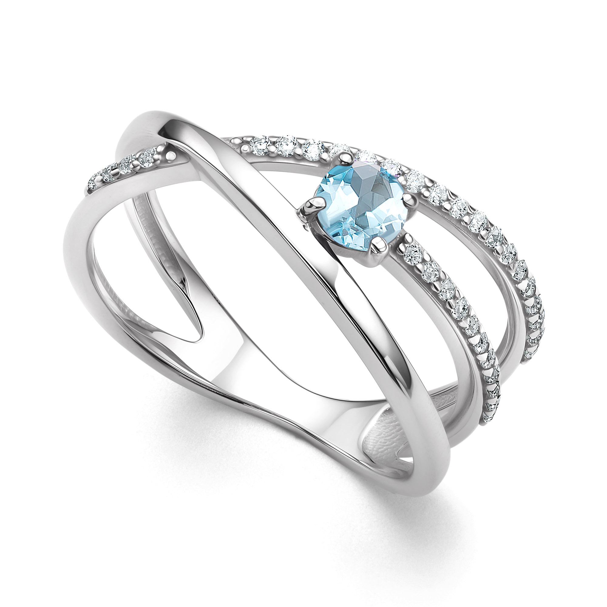 Кольцо из серебра с камнем Топаз, Фианит фото, цены