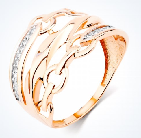 Кольцо из золота с камнем Фианит фото, цены