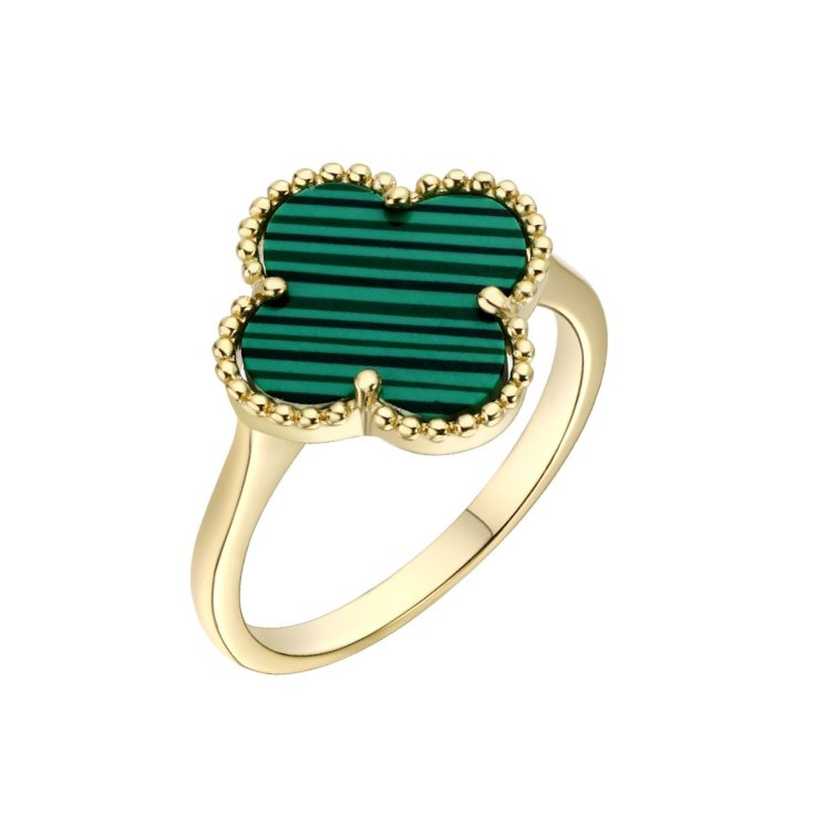 Кольцо из серебра с камнем Малахит прес. фото, цены