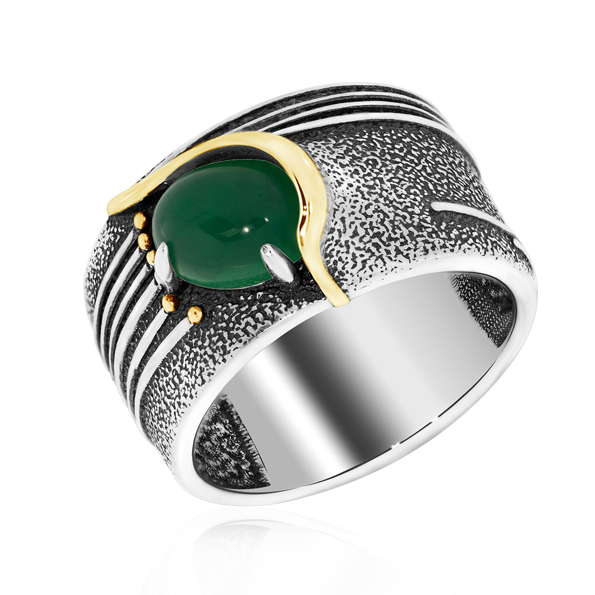 Кольцо из серебра с камнем Агат фото, цены