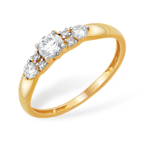 Кольцо из золота с камнем Фианит фото, цены