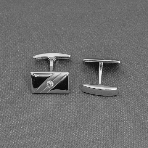 Запонки из серебра с камнем Циркон фото, цены