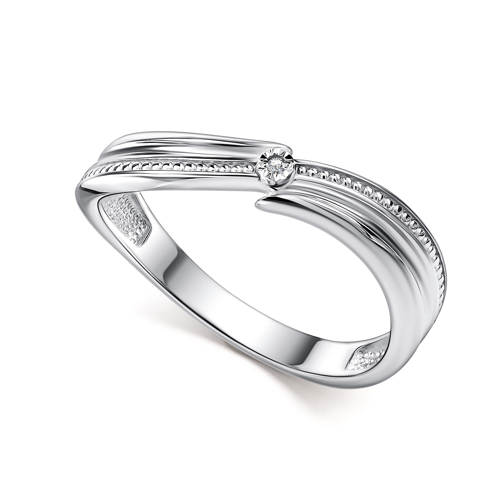 Кольцо из серебра с камнем Бриллиант фото, цены