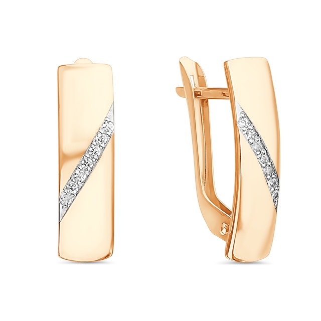 Серьги из золота с камнем Фианит фото, цены