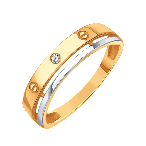 Кольцо из золота с камнем Фианит фото, цены