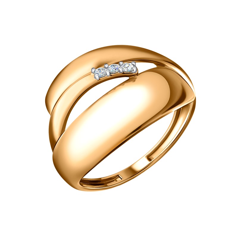 Кольцо из золота с камнем Фианит фото, цены