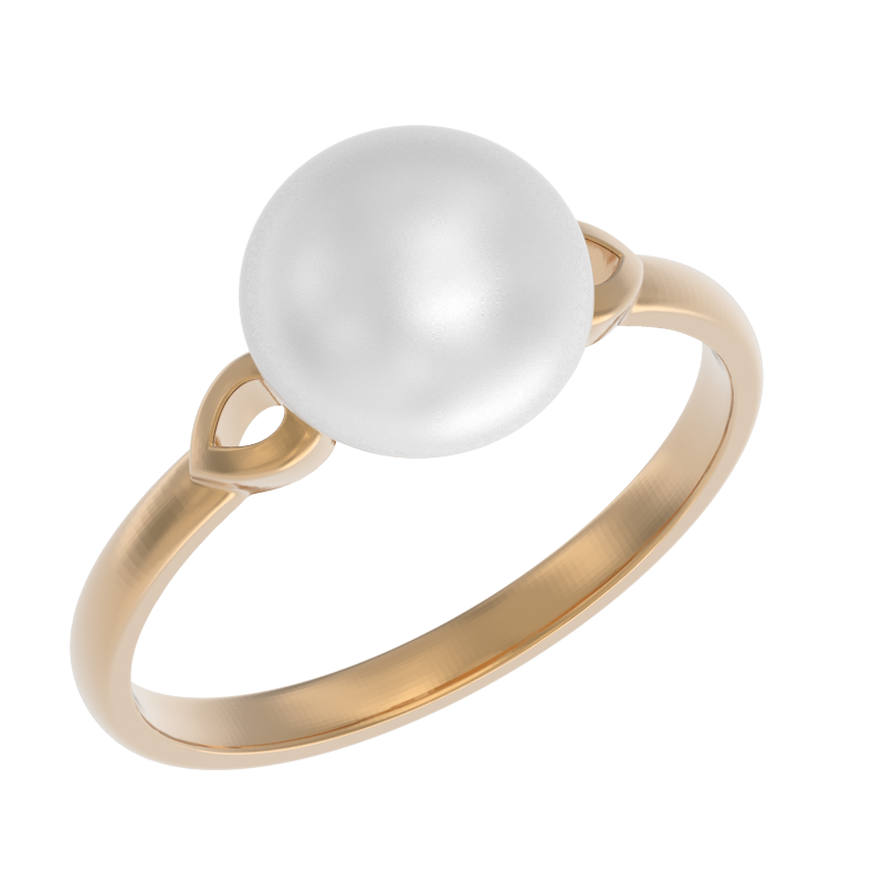 Кольцо из золота с камнем Жемчуг фото, цены